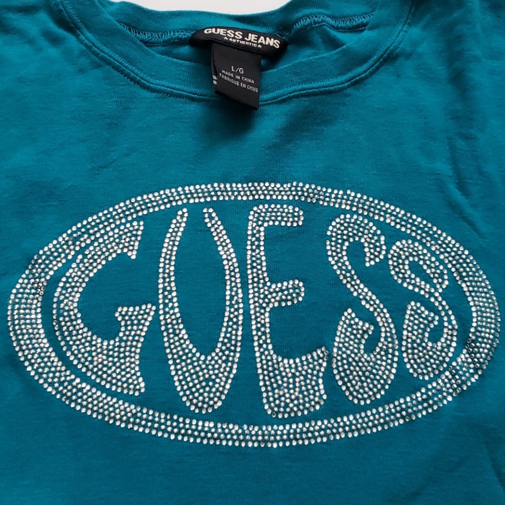 GUESS Rhinestone Logo Tee ⦠- Picture 2 of 2